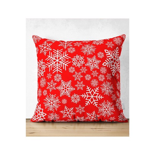 Red Snowflakes 4 db karácsonyi párnahuzat és asztali futó szett - Minimalist Cushion Covers-image-2