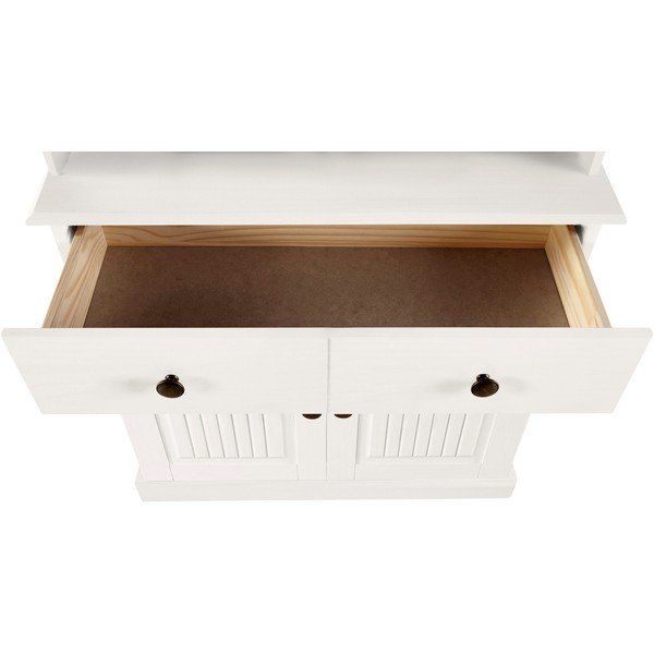 Fehér borovi fenyő tálalószekrény 181x34 cm Mille – Støraa-image-3