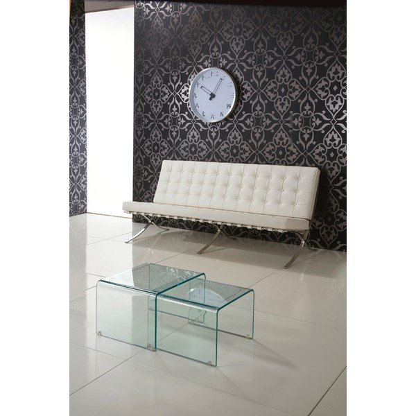 Üveg dohányzóasztal szett 2 db-os 44.5x49 cm Cristal – Tomasucci-image-1