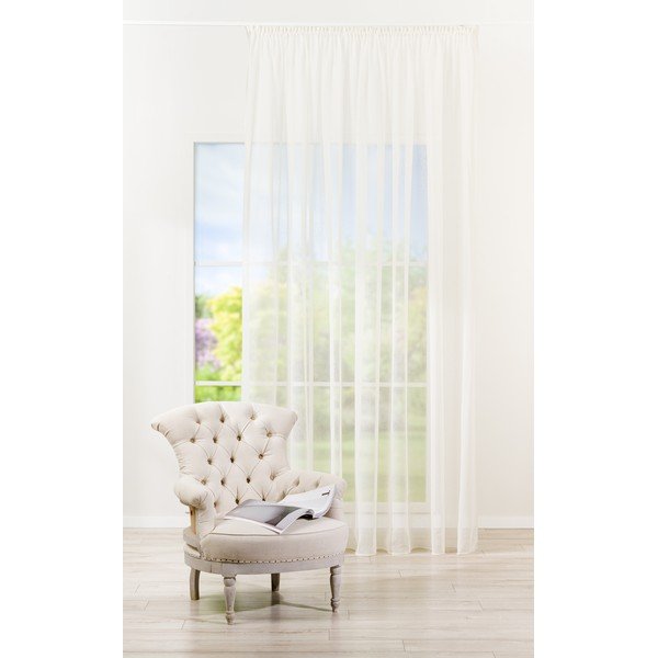 Krémszínű átlátszó függöny 300x260 cm Plano – Mendola Fabrics-image-1