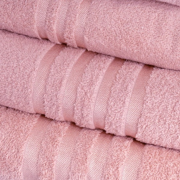Rózsaszín frottír pamut törölköző 30x50 cm Simple – Casa Selección-image-1