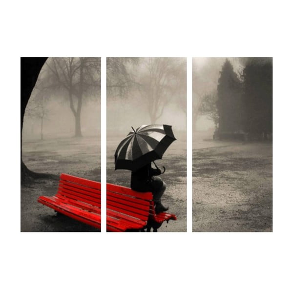 Magány az esőben 3 részes kép