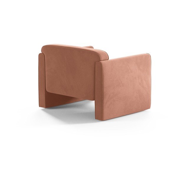 Rózsaszín bársony fotel Abby – Micadoni -image-2