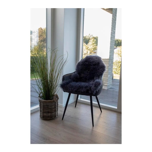 Antracitszürke szintetikus szőrme szőnyeg 50x85 cm – House Nordic-image-1