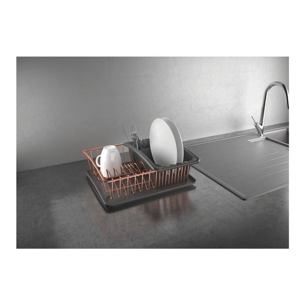 Rézszínű edényszárító alátéttel - Metaltex-image-4