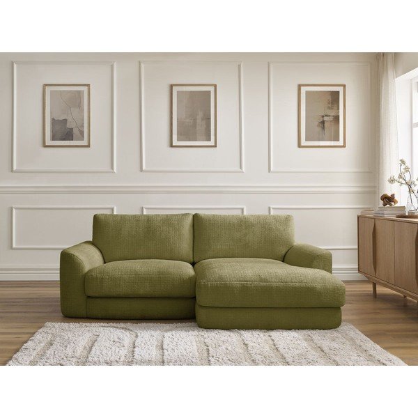 Khaki zsenília sarokkanapé (jobb oldali-heverő résszel) Leonore – Bobochic Paris-image-1