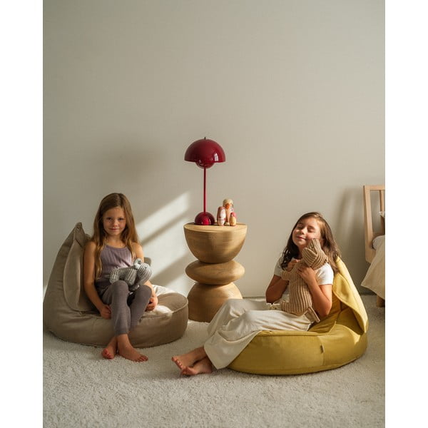 Bézs bársony gyerek babzsákfotel Bunny – Wigiwama-image-4