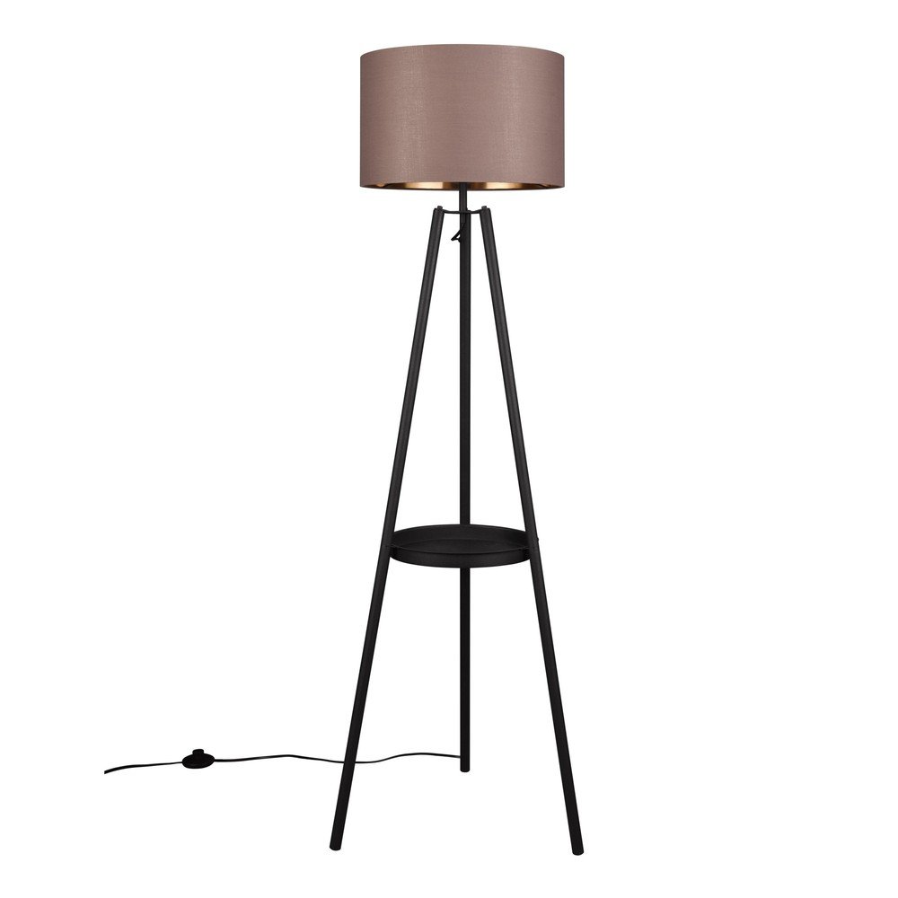 Fekete állólámpa polccal (magasság 152 cm) Colette Reality