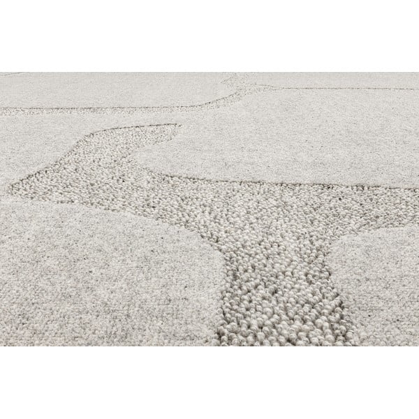 Világosszürke gyapjú szőnyeg 200x300 cm Morphic Organica – Agnella-image-4