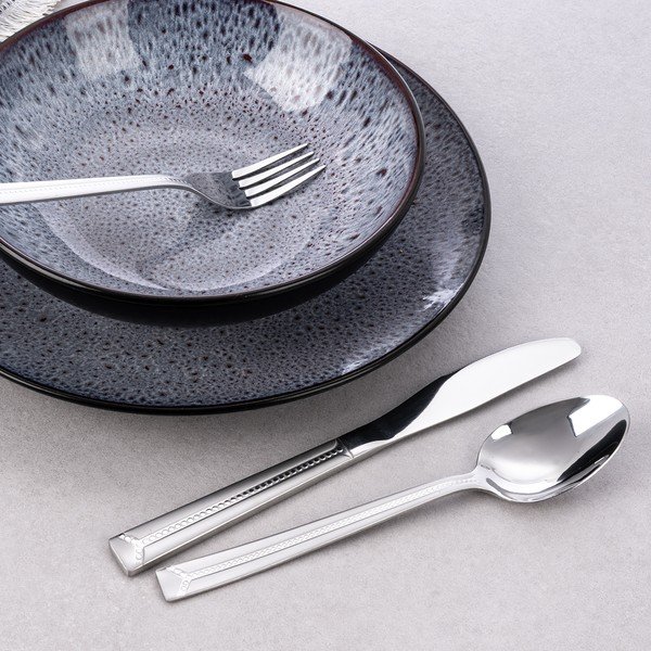 Ezüstszínű rozsdamentes acél evőeszköz készlet 24 db-os Bright – Orion-image-1