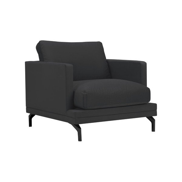 Jupiter sötétszürke fotel, fekete lábakkal - Windsor & C Sofas-image-1