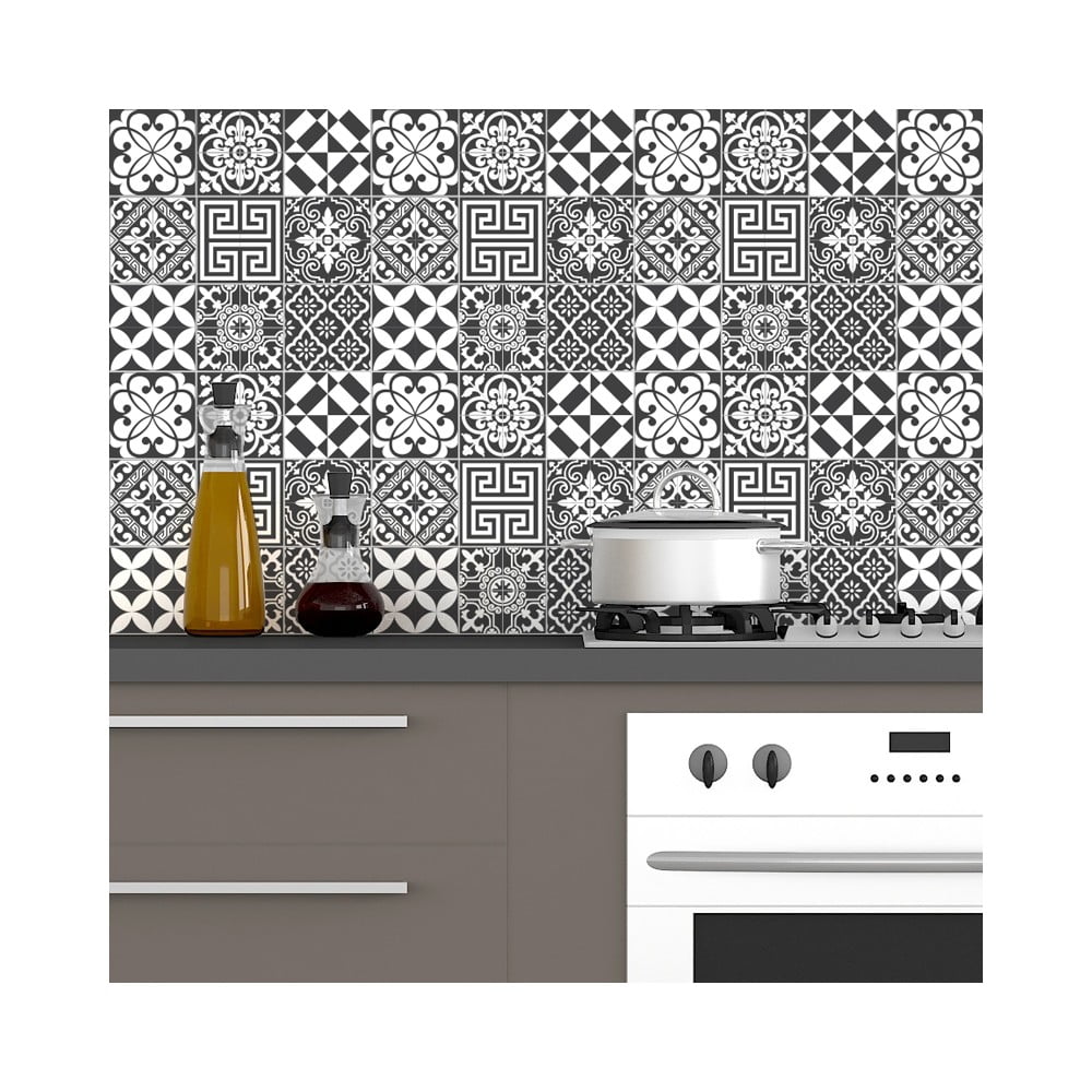 Traditional Tiles Shade of Gray 60 db-os falmatrica szett, 10 x 10 cm - Ambiance