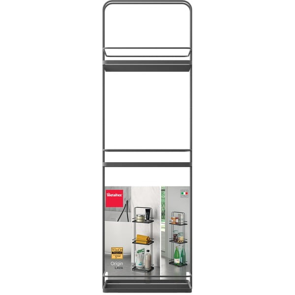 Matt fekete acél fürdőszobai polc Lava – Metaltex-image-4
