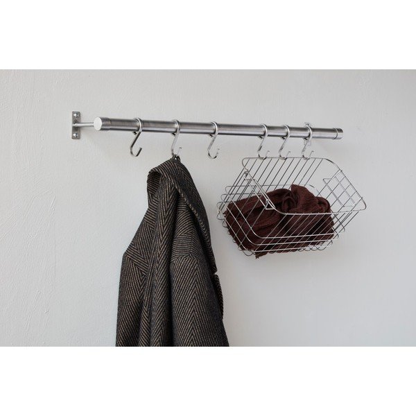 Matt ezüstszínű rozsdamentes acél fali fogas 70 cm Hang-It – Mette Ditmer Denmark-image-2