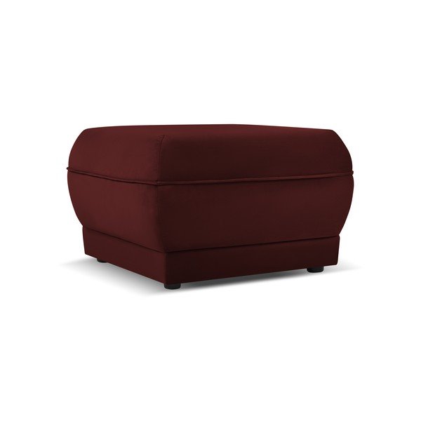 Piros bársony puff Lando – Micadoni Home-image-2