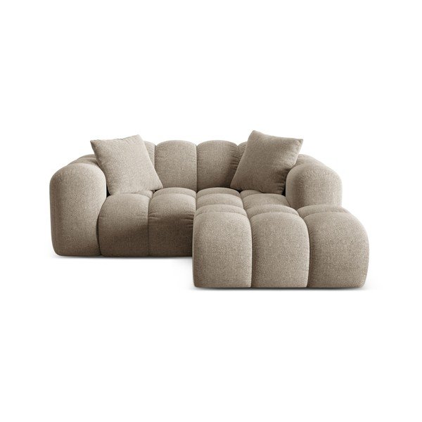 Világosbarna zsenília sarokkanapé (jobb oldali-heverő résszel) Treno – Cosmopolitan Design