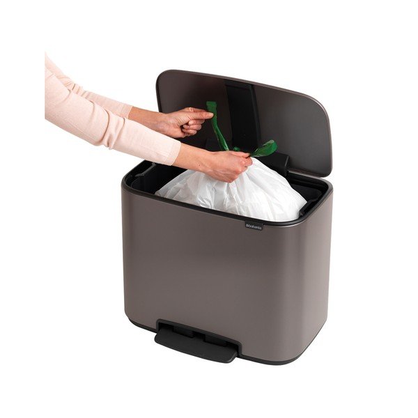 Szürke acél pedálos szemetes 36 l Bo – Brabantia-image-3