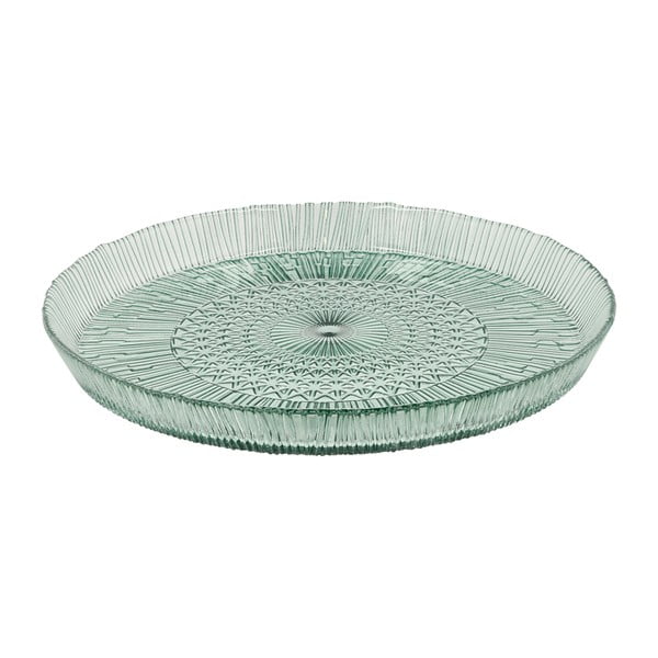 Zöld üveg szervírozó tányér ø 30 cm Kusintha – Bitz