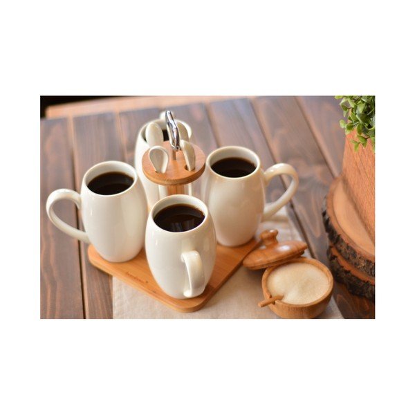 Suedo kávézó szett porcelánból és bambuszból - Bambum-image-1