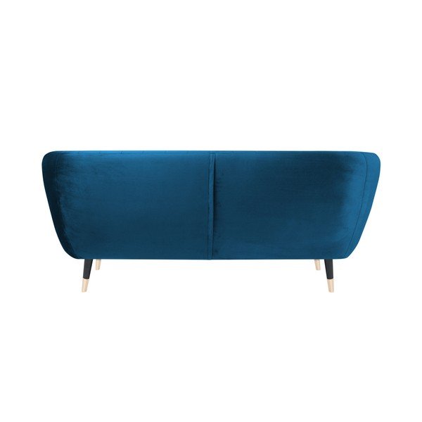 Benito kék kanapé fekete lábakkal, 158 cm - Mazzini Sofas-image-4