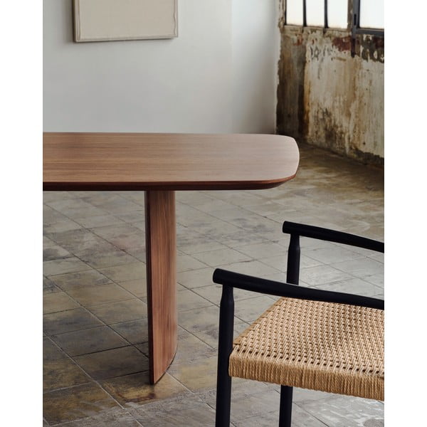 Barna étkezőasztal diófa dekorral 100x200 cm Litto – Kave Home-image-2