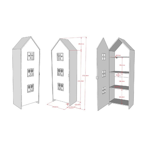 Gyerek ruhásszekrény 173x171,5 cm CASAMI BRUGES – Vipack-image-3