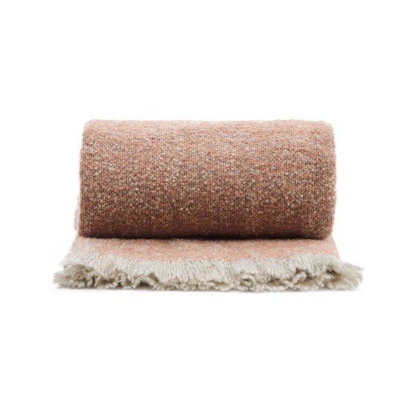 Terrakotta színű gyapjúkeverék takaró 130x170 cm Rodin – Kave Home