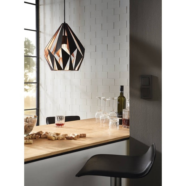 Fekete függőlámpa fém búrával ø 31 cm CARLTON 1 – EGLO-image-1