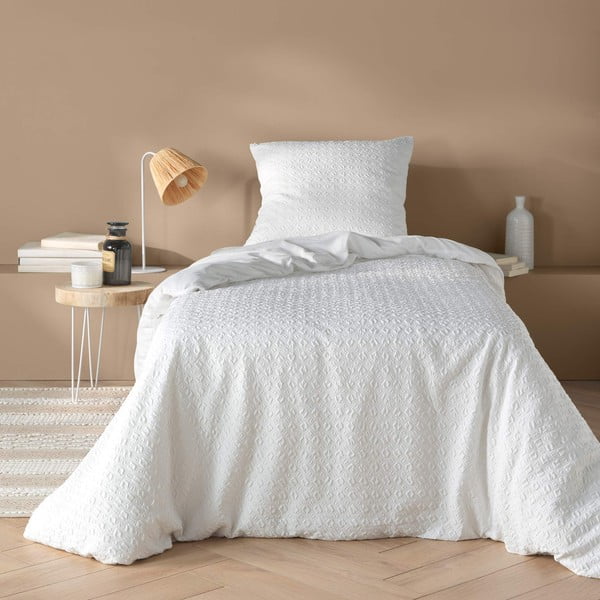 Fehér egyszemélyes mikroszálas ágyneműhuzat 140x200 cm Litea – douceur d'intérieur