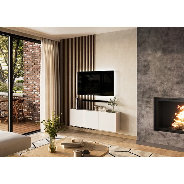 Fehér TV-állvány 138x45 cm Piana – Germania-image-1