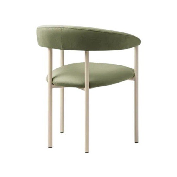Zöld-krémszínű kárpitozott karfás étkezőfotel Lea – Micadoni -image-2