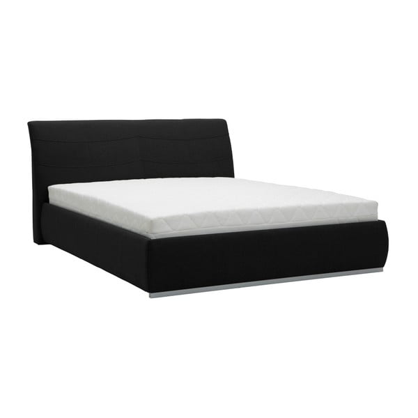 Luna fekete kétszemélyes ágy, 140 x 200 cm - Mazzini Beds