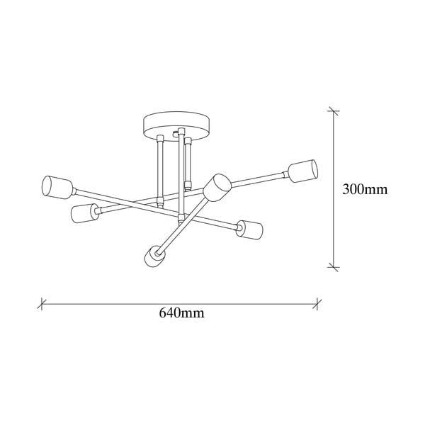 Aranyszínű mennyezeti lámpa 64x64 cm Flower – Opviq lights-image-4