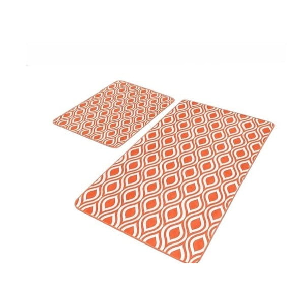 Narancssárga bársony fürdőszobai kilépő szett 2 db-os 60x100 cm – Mila Home