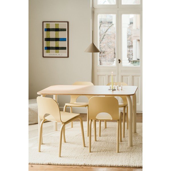 Étkezőasztal tölgyfa dekoros asztallappal 80x140 cm Meko – noo.ma-image-1