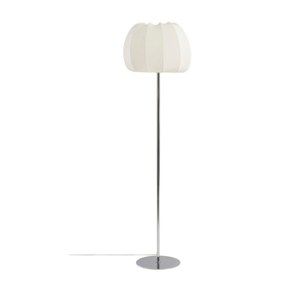 Fehér-fényes ezüstszínű textil állólámpa (magasság 150 cm) Pion – Jotex