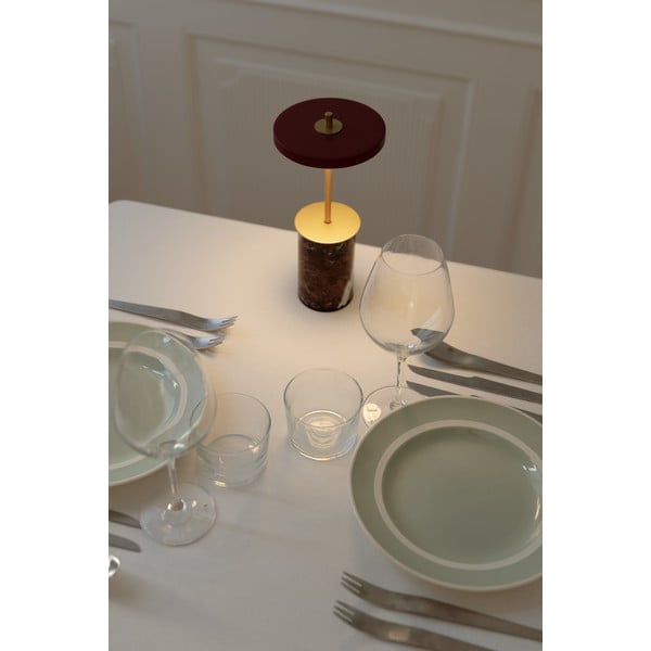 Piros márvány LED dimmelhető asztali lámpa fém búrával (magasság 25,5 cm) Asteria Move Mini – UMAGE-image-3