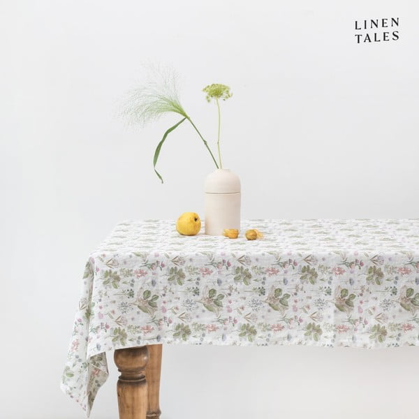 Len asztalterítő 140x300 cm White Botany – Linen Tales-image-1
