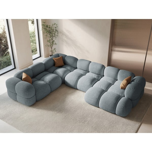 Világoskék sarokkanapé (bal oldali-U alakú) Loretto – Cosmopolitan Design-image-1
