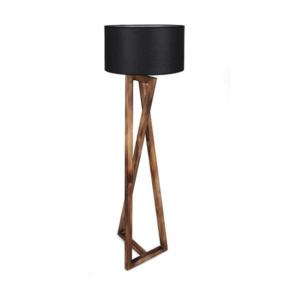 Fekete-barna állólámpa textil búrával (magasság 149 cm) Maçka – Opviq lights-image-4