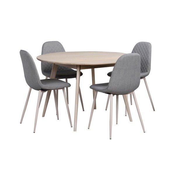 Yumi étkezőasztal fehérített tölgyfából, ∅ 115 cm - Folke-image-1