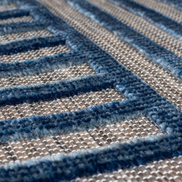 Sötétkék kültéri-beltéri szőnyeg 120x170 cm Vigo Blocks – Flair Rugs-image-3