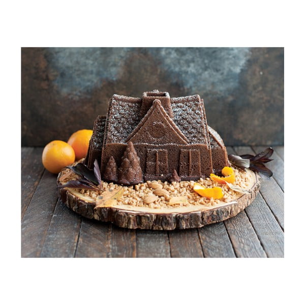 Gingerbread House ezüstszínű sütőforma, 2,1 l - Nordic Ware-image-1