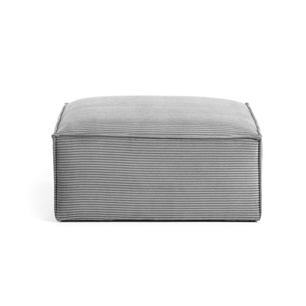 Blok világosszürke kordbársony lábtartó - Kave Home-image-2