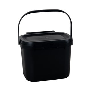 Fekete többfunkciós műanyag vödör fedéllel, 24,5 x 18,5 x 19 cm - Addis