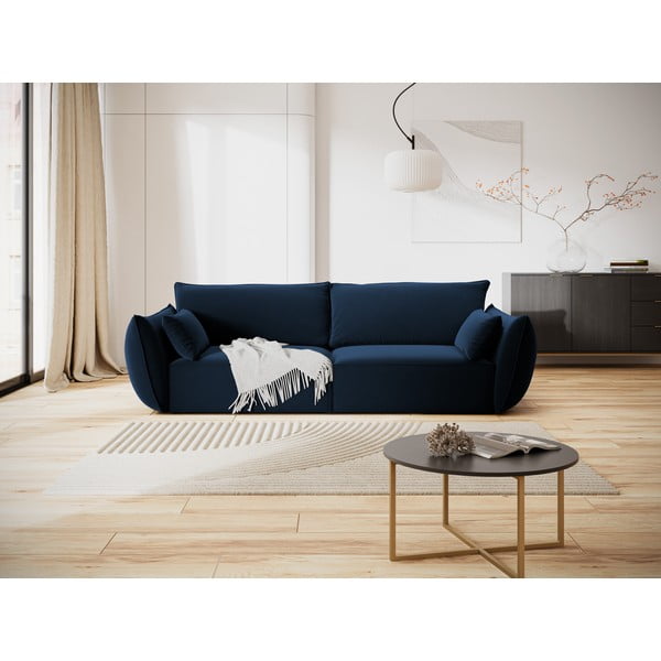 Sötétkék bársony kanapé 208 cm Vanda – Mazzini Sofas-image-1