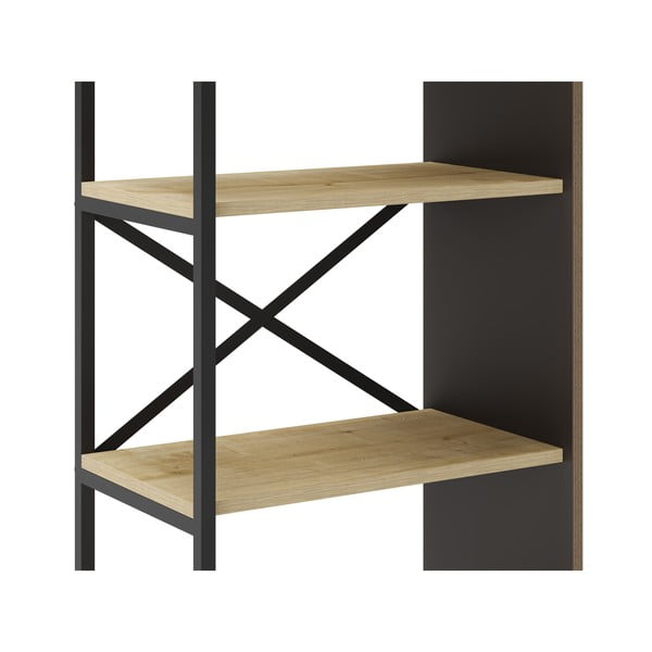 Natúr színű könyvespolc tölgyfa dekorral 58x175 cm Ara – Marckeric-image-4