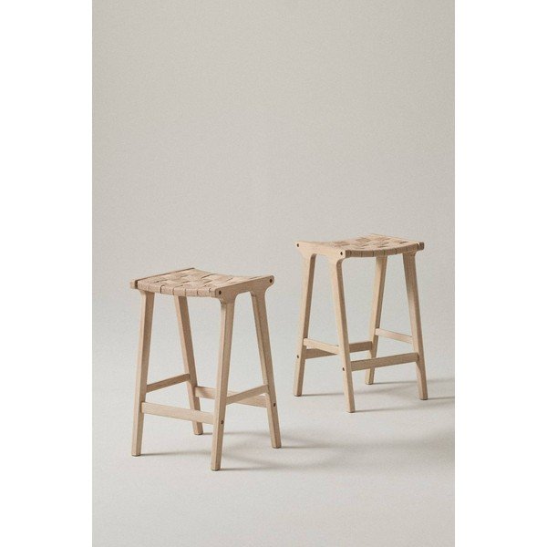 Natúr színű tölgyfa bárszék szett 2 db-os (ülésmagasság 65 cm) Norrebro – Jotex-image-1