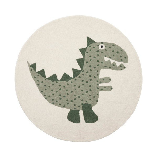 Zöld kézi szövésű gyapjúkeverék gyerek szőnyeg ø120 cm Theo DIno – OYOY Mini
