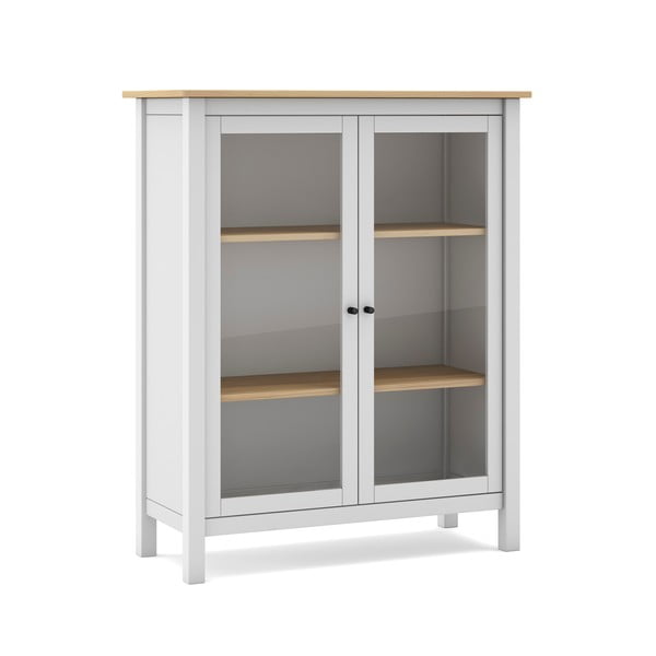 Fehér-natúr színű borovi fenyő tálalószekrény 90x110 cm Misti – Marckeric-image-2